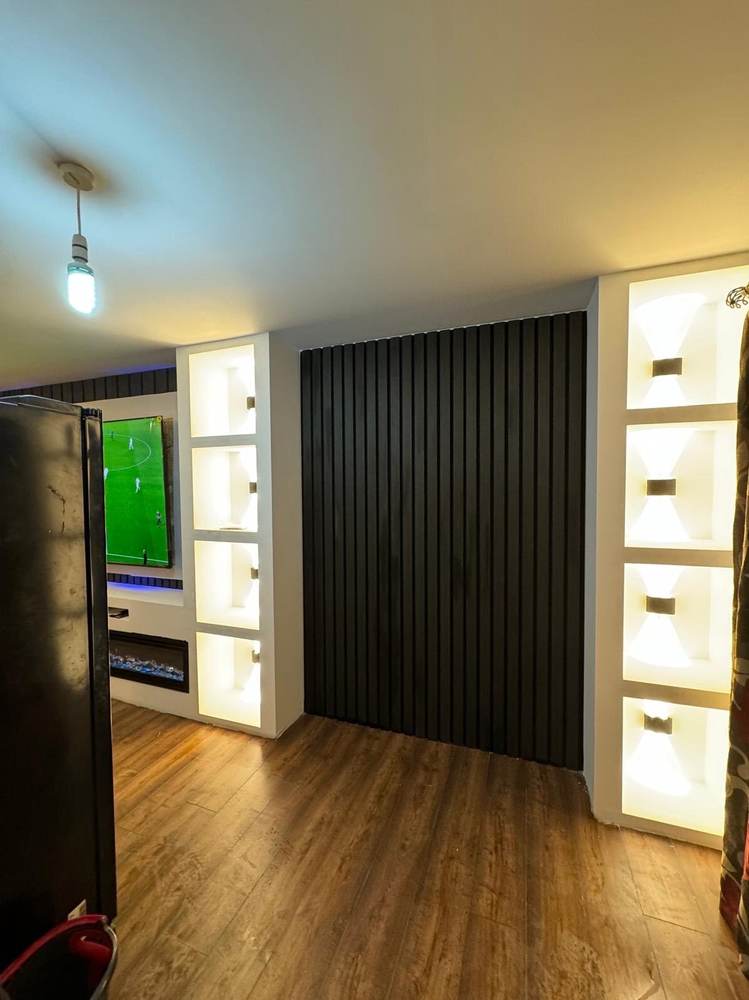 Alcove shelving, boxed and backlit