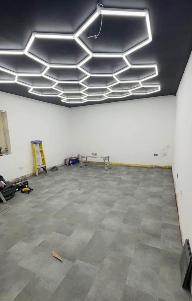 Hexagonal LED ceiling feature