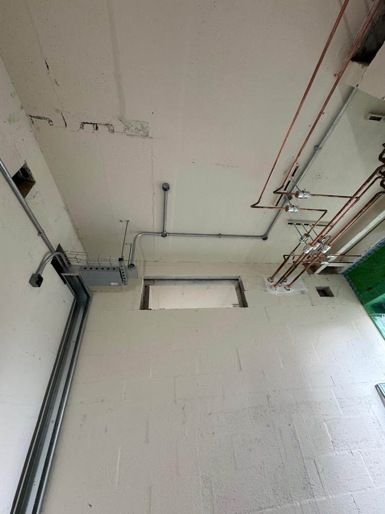 First fix plumbing — copper pipework, consumer unit